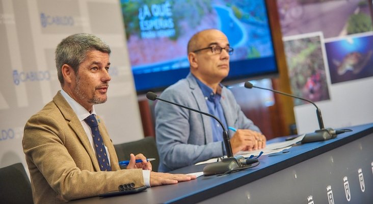 Alberto Bernabé, vicepresidente y consejero insular de Turismo (izq.) y Vicente Dorta, consejero delegado de Turismo de Tenerife (dch.)