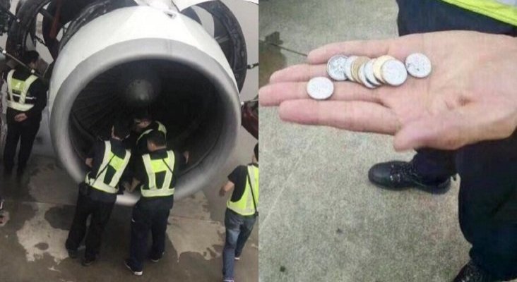El ritual de la (no) suerte: arrojar monedas a los motores de los aviones | Foto: Transponder 1200
