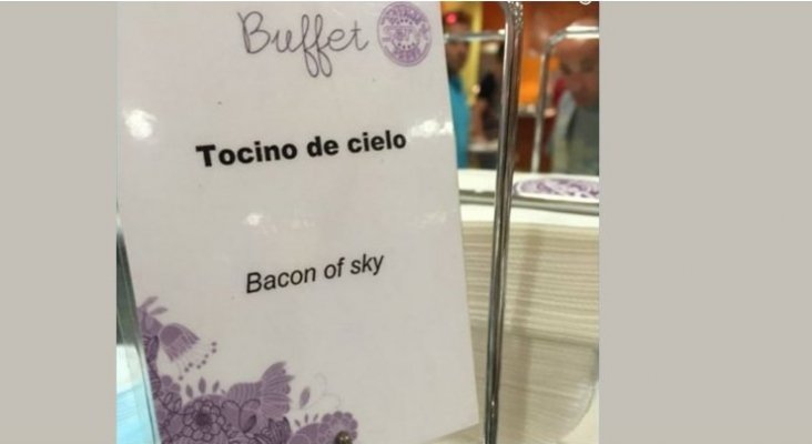 El divertido error de traducción en un buffet