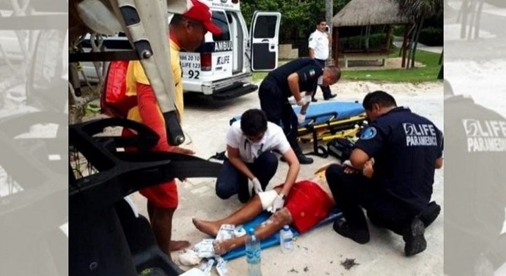El disparo a un socorrista en una playa de la Riviera Maya desata el pánico entre los turistas|Foto: Pulso Tulum vía The Yucatan Times