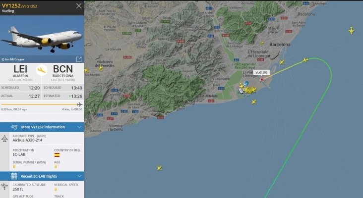 Gracias a la coordinación entre los controladores aéreos el avión pudo seguir la ruta más directa | Foto: Controladores Aéreos vía Twitter