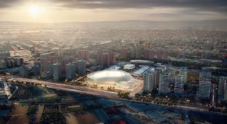 Casual Hoteles abrirá un hotel frente al futuro pabellón Arena (Valencia) | Foto: Maqueta del pabellón Arena- errearquitectura.com