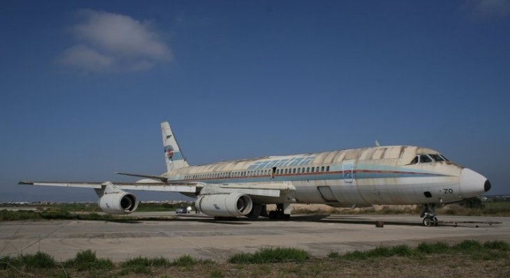 El Convair CV990 Coronado EC BZO permanece en el aeropuerto de Palma