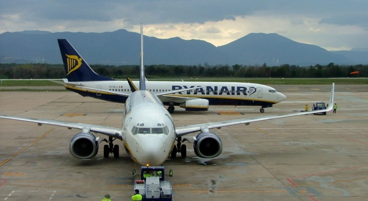 Aviones de Ryanair en el Aeropuerto de Girona