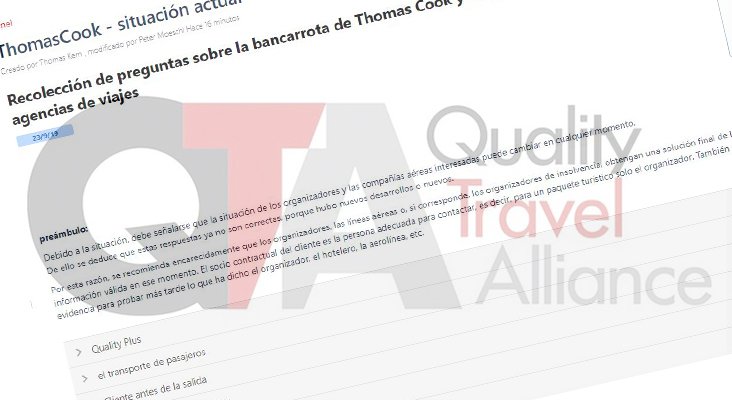 Tras la quiebra de Thomas Cook, QTA lanza paquete de medidas para agencias de viajes