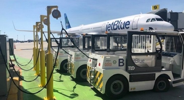 JetBlue transforma en sostenible su equipo de servicio terrestre