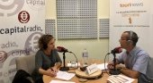 Javier Morales, ingeniero del Centro Espacial de Canarias, y Erika Ramírez, presentadora de Bungalow103, durante el programa dedicado al turismo espacial. 