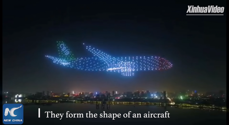 800 drones fly in shape of giant airplane in Nanchang, China 0 9 screenshot 