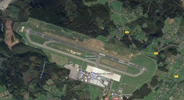 Vista aérea del aeropuerto de Asturias