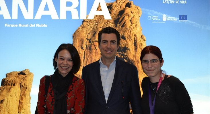 Ruth González, Pablo Llinares, director gerente de Turismo de Gran Canaria y Amor Alonso