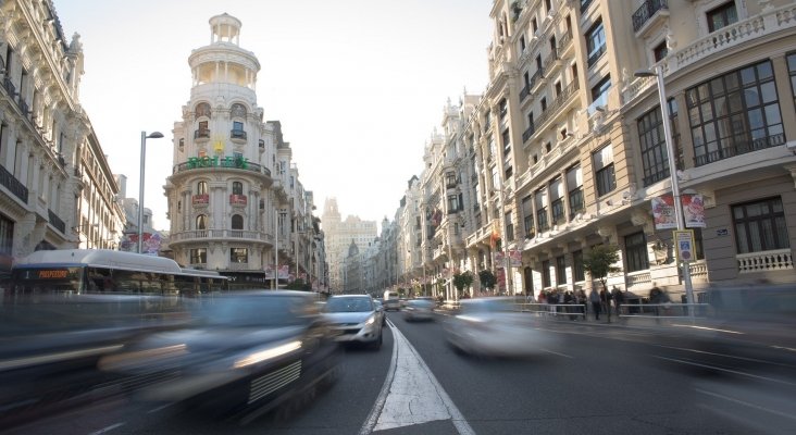 Gran Vía de Madrid, en el centro de la capital Gran Vía de Madrid, en el centro de la capital