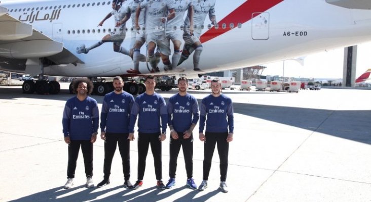 Jugadores del Real Madrid durante la presentación