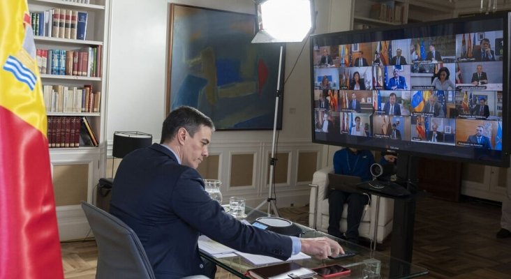 Vídeoconferencia presidente Pedro Sánchez con las Comunidades Autónomas