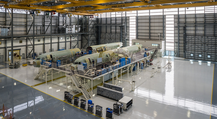 Airbus y Boeing se ven obligados a suspender la producción de más aviones | Foto: Factoría de Airbus en Alabama- airbus.com