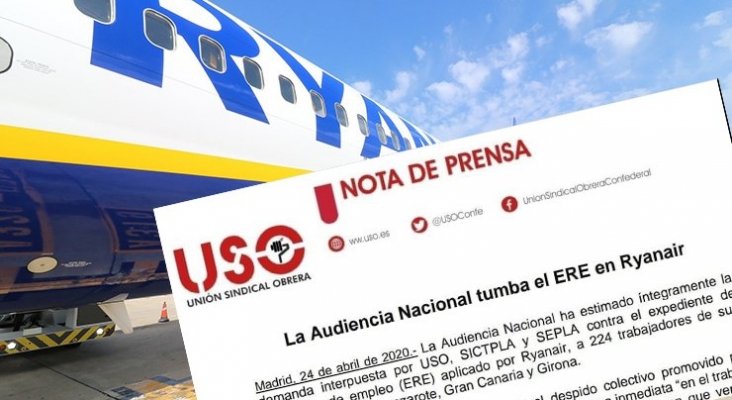 La Audiencia Nacional declara nulos los despidos de Ryanair en Canarias y Girona