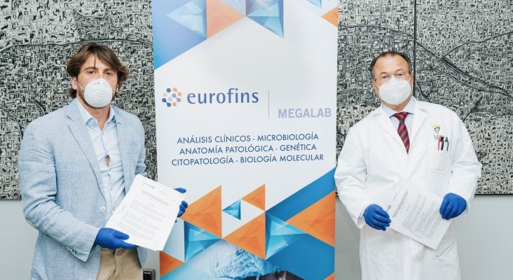 Jorge Marichal, presidente de Ashotel y Pedro González Santiago, presidente ejecutivo de Eurofins Megalab Canarias