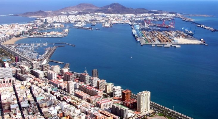 Vista aérea del Puerto de Luz en Las Palmas de Gran Canaria