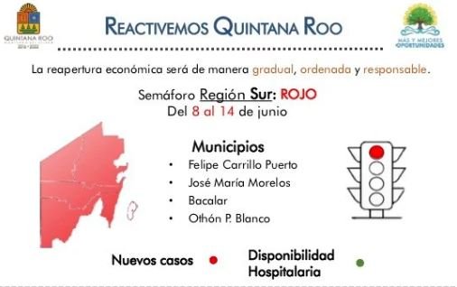 Mapa región Sur Quintana Roo