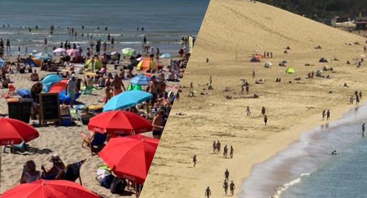 Playa en municipio de Zandvoort (Holanda) - Playa de Morrojable (Fuerteventura - Canarias)