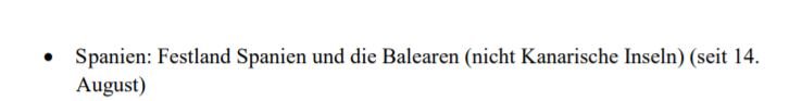 Aviso del RKI sobre España