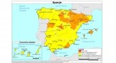 Mapa de clasificación por color de España aplicado por Países Bajos hasta el 24 de agosto