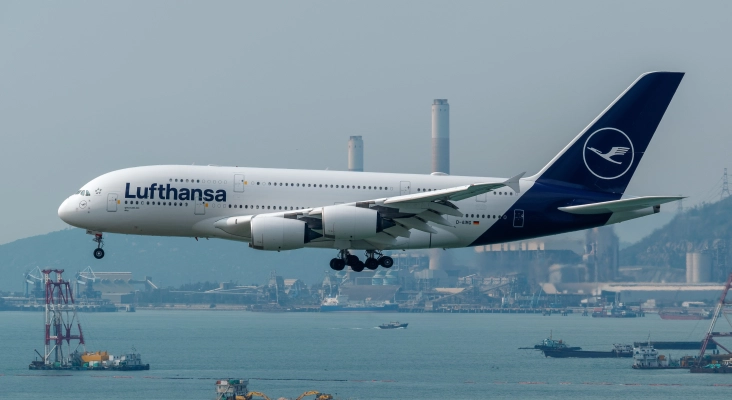 Uno de los Airbus A380-800 de Lufthansa