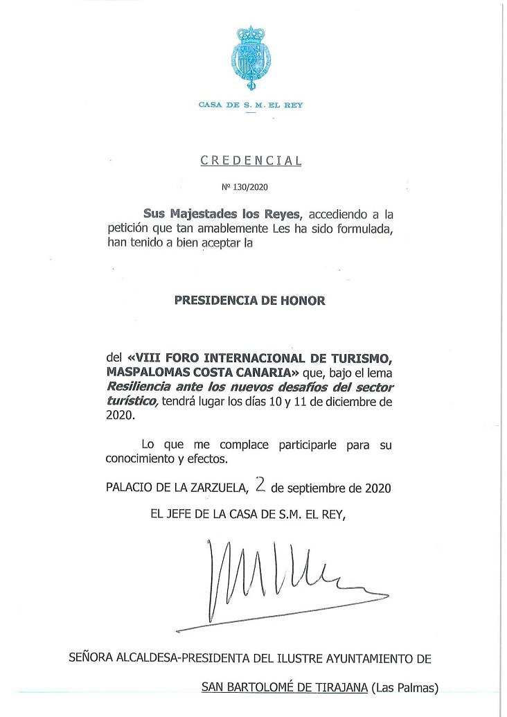 credencial presidencia honor casa real viii foro