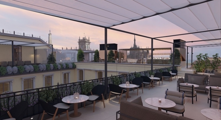 Terraza del edificio Generali en Milán