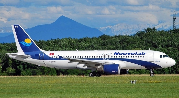 Avión de la aerolínea Nouvelair, contratada por los seis touroperadores portugueses