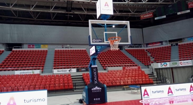 Ejemplo de publicidad en las canastas del pabellón Ejemplo de publicidad en las canastas del pabellón