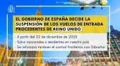 España también suspende los vuelos desde Reino Unido