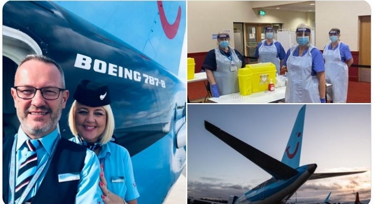 Pilotos y tripulantes de TUI Airways se suman como personal sanitario a la campaña de vacunación