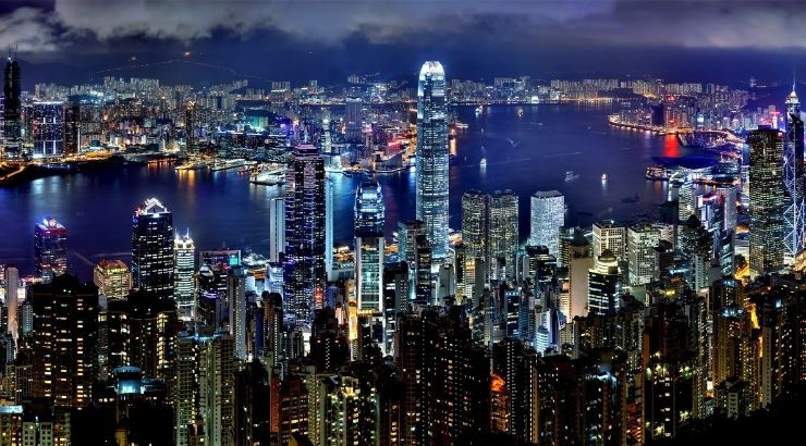 Rascacielos de Hong Kong, China.