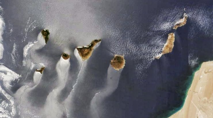Canarias vista desde el espacio. Foto de pinterest.es
