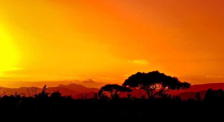 Puesta de sol en Kenia