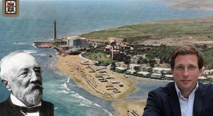 Fotografía del Faro de Maspalomas (crédito: grancanariavirtual.com) Juan de León y Castillo y José Luis Martínez - Almeida.