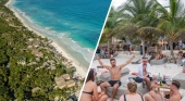 Los empresarios hoteleros de Tulum (México) rechazan el 'turismo de borrachera'. A la derecha, foto de viciousmagazine.com