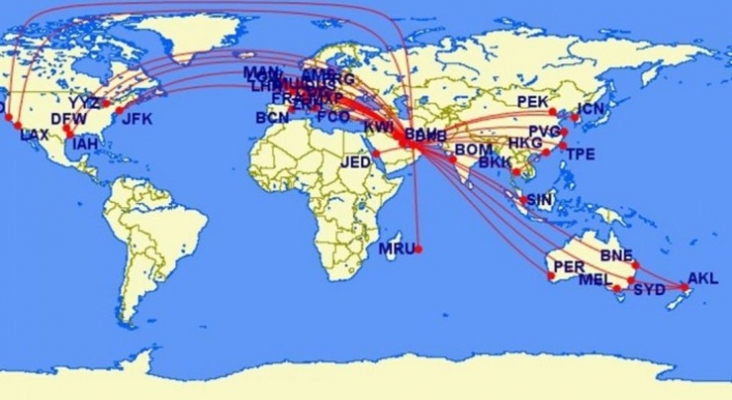 Los vuelos que desplazan el centro del mundo