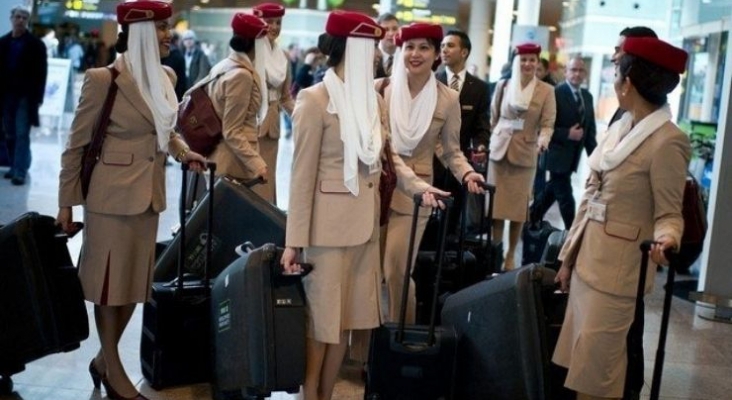 Tripulantes de Emirates 