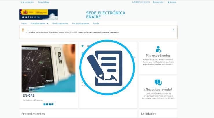 Las solicitudes se pueden presentar a través de Sede Electrónica de ENAIRE