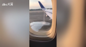 Fuga de combustible del ala de un avión de United Airlines