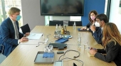 Jens Bischof, CEO de Eurowings (Lufthansa), en la reunión con Rosana Morillo y Iago Negueruela | ultimahora.es