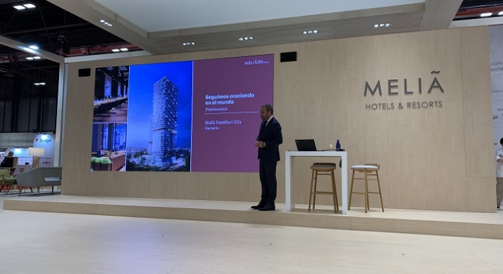 Gabriel Escarrer durante la presentación de Melía Hotels International en Fitur 2021