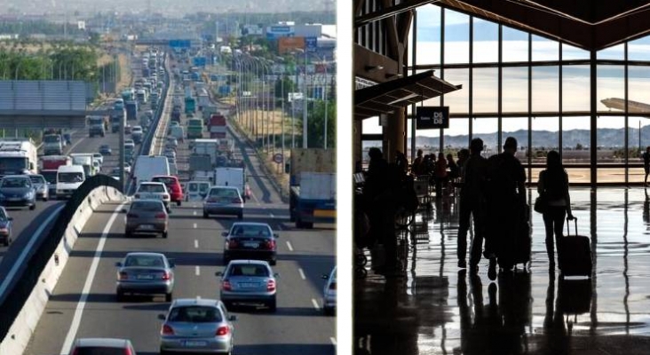 España vive su fin de semana pico 4,4 millones de desplazamientos en coche y 13.200 vuelos