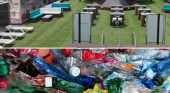 Baleària y el agua Cabreiroá convierten 7 toneladas de plástico en mobiliario para barcos