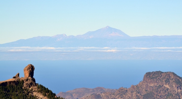 Vista de la isla de Tenerife desde Gran Canaria, Islas Canarias