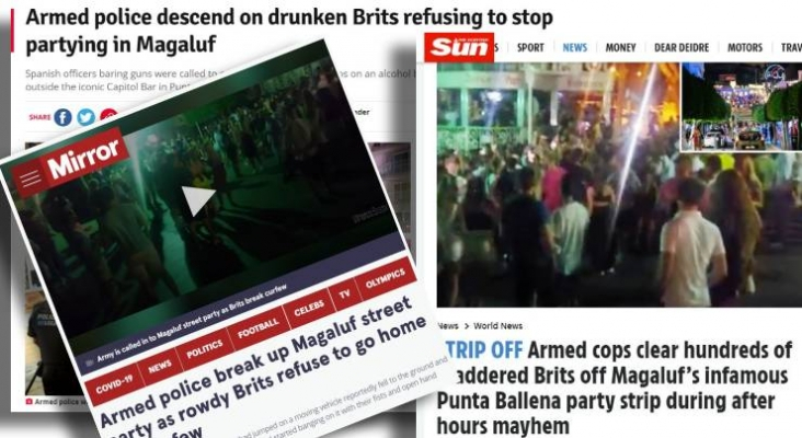 Baleares incrementa la seguridad mientras la prensa británica informa del caos con los botellones