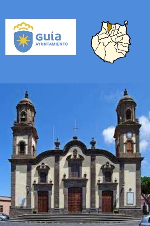 Santa María de Guía. Foto de Wikimedia Commons (CC BY 2.0). Logo de santamaríadeguia.es & mapa (CC BY SA 3.0)