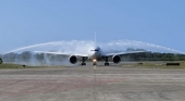 Llegada del vuelo de Nordwind que cubre la ruta entre Moscú (Rusia) y Puerto Plata (República Dominicana) Foto AerodomRD