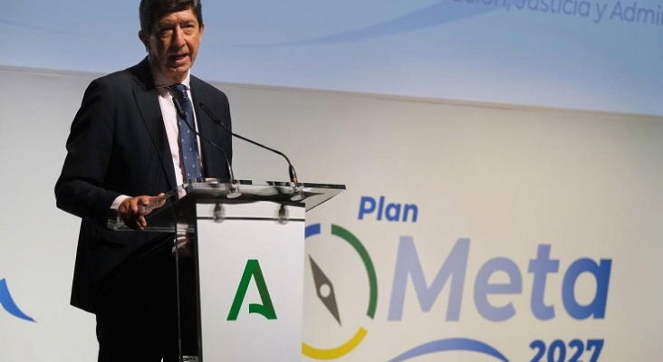 El vicepresidente de la Junta y consejero de Turismo, Regeneración, Justicia y Administración Local, Juan Marín presentó el Plan Meta 
